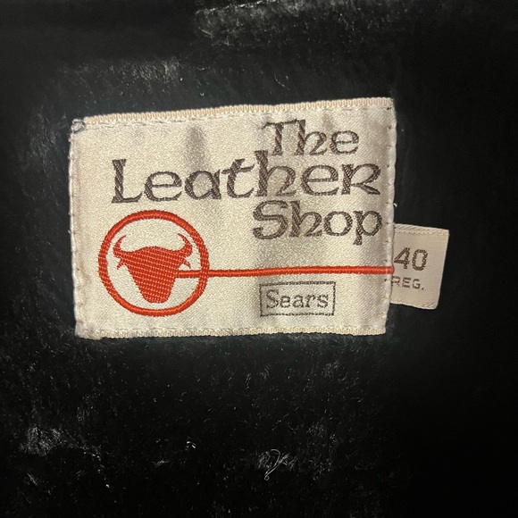 Vintage “The Leather Shop” Black Leather Jacket- Good Condition - Picture 2 of 4